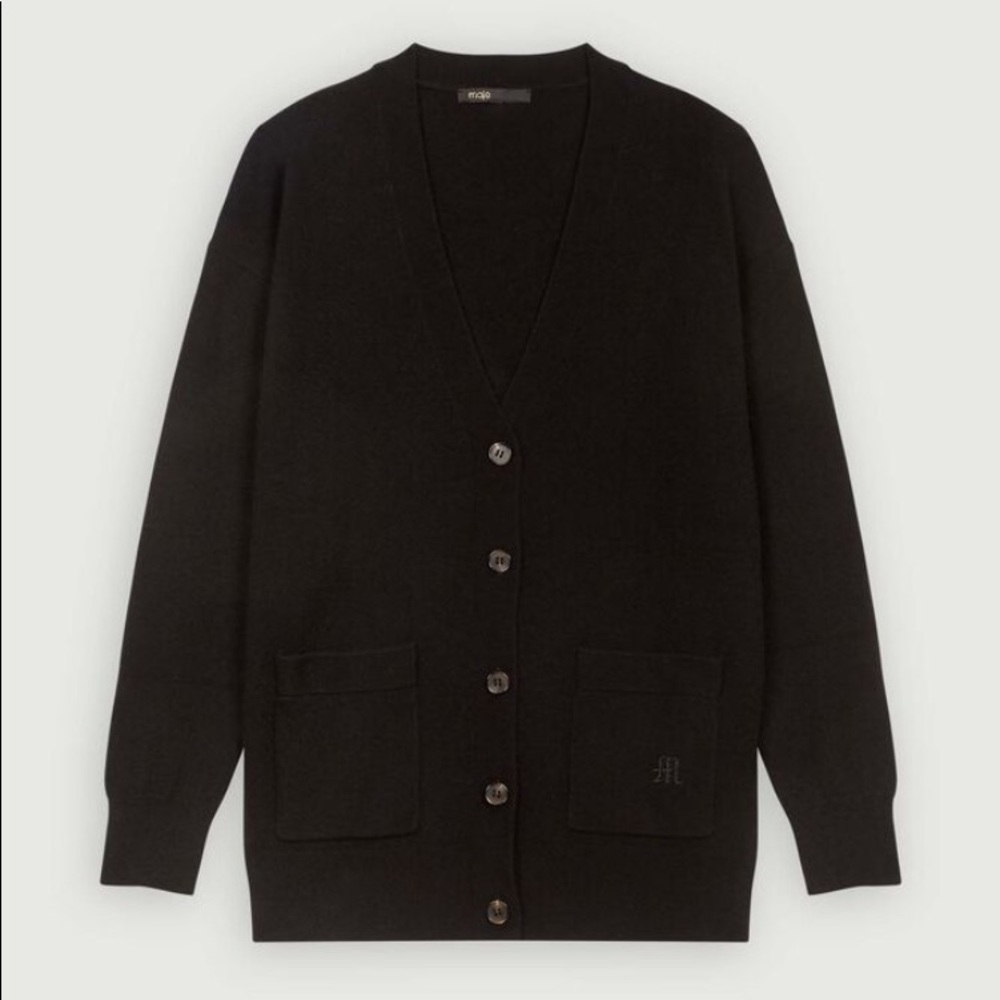 Maje cashmere cardigan black